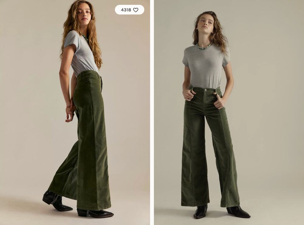 We The Free Libre Cord Wide-Leg Jeans | Keepsake Clover | Size 27